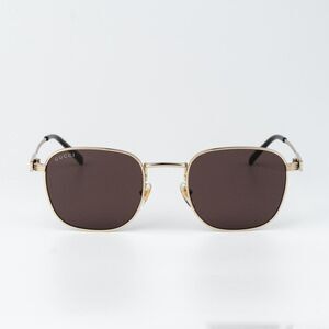 Gucci Women Sunglasses Gold Brown Square GG1876S 002 NEW AUTHENTIC